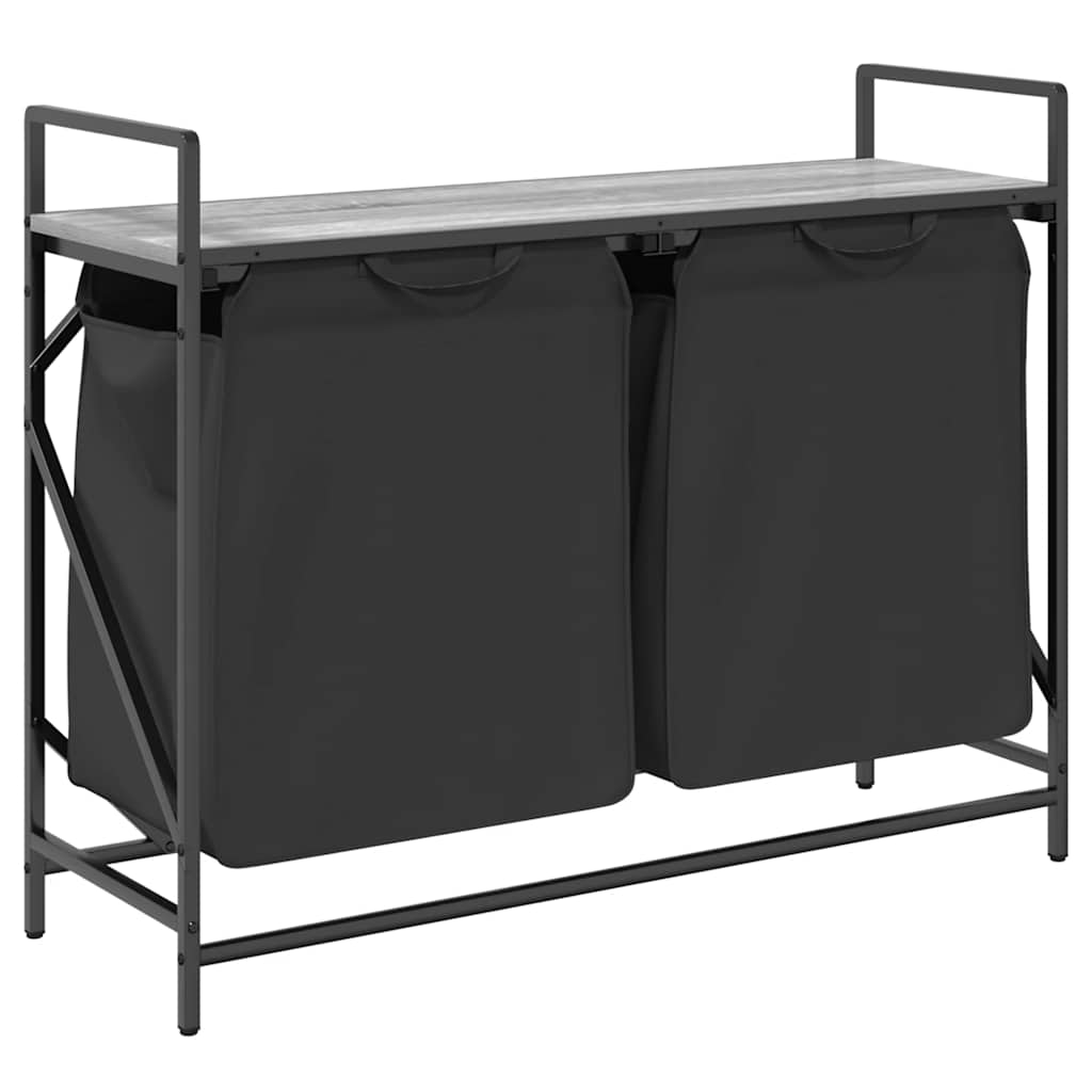 vidaXL Coș de rufe 2 compartimente cu raft sonoma gri vidaXL Coș de rufe 2 compartimente cu raft sonoma gri