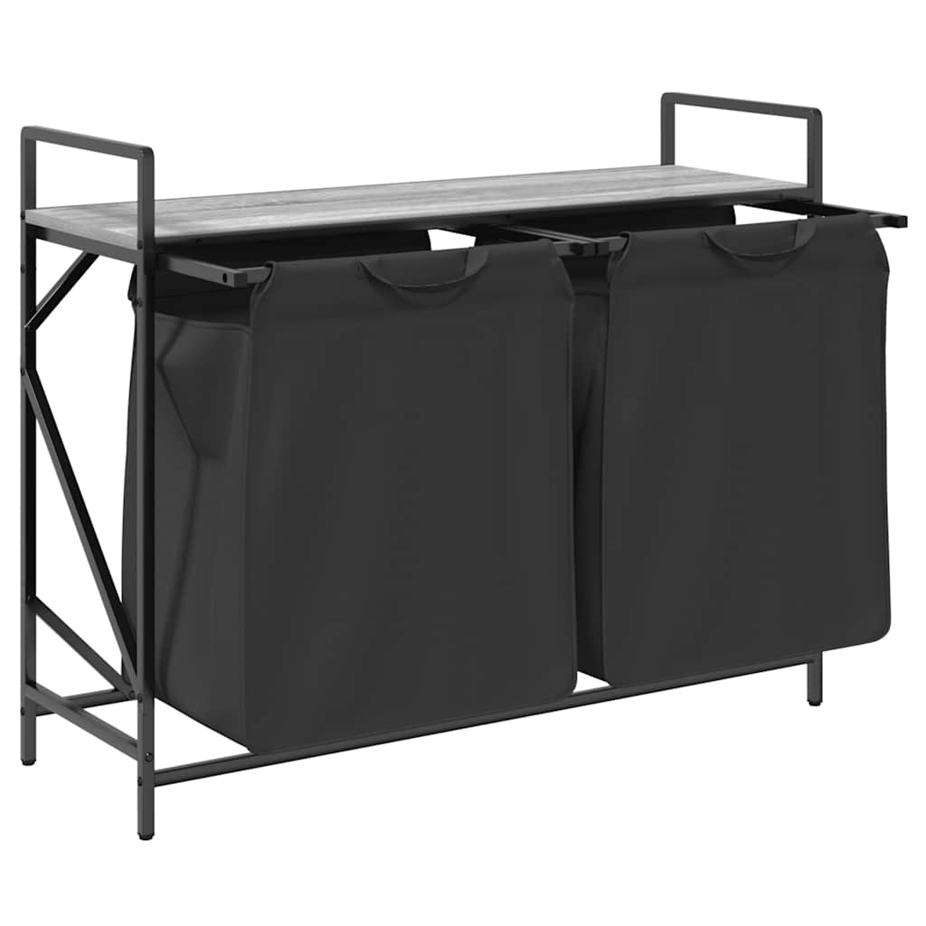 vidaXL Coș de rufe 2 compartimente cu raft sonoma gri vidaXL Coș de rufe 2 compartimente cu raft sonoma gri