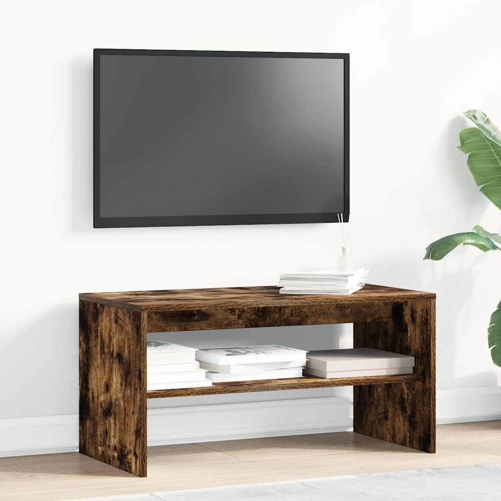 vidaXL Comodă TV, stejar fumuriu, 80x40x40 cm, lemn prelucrat