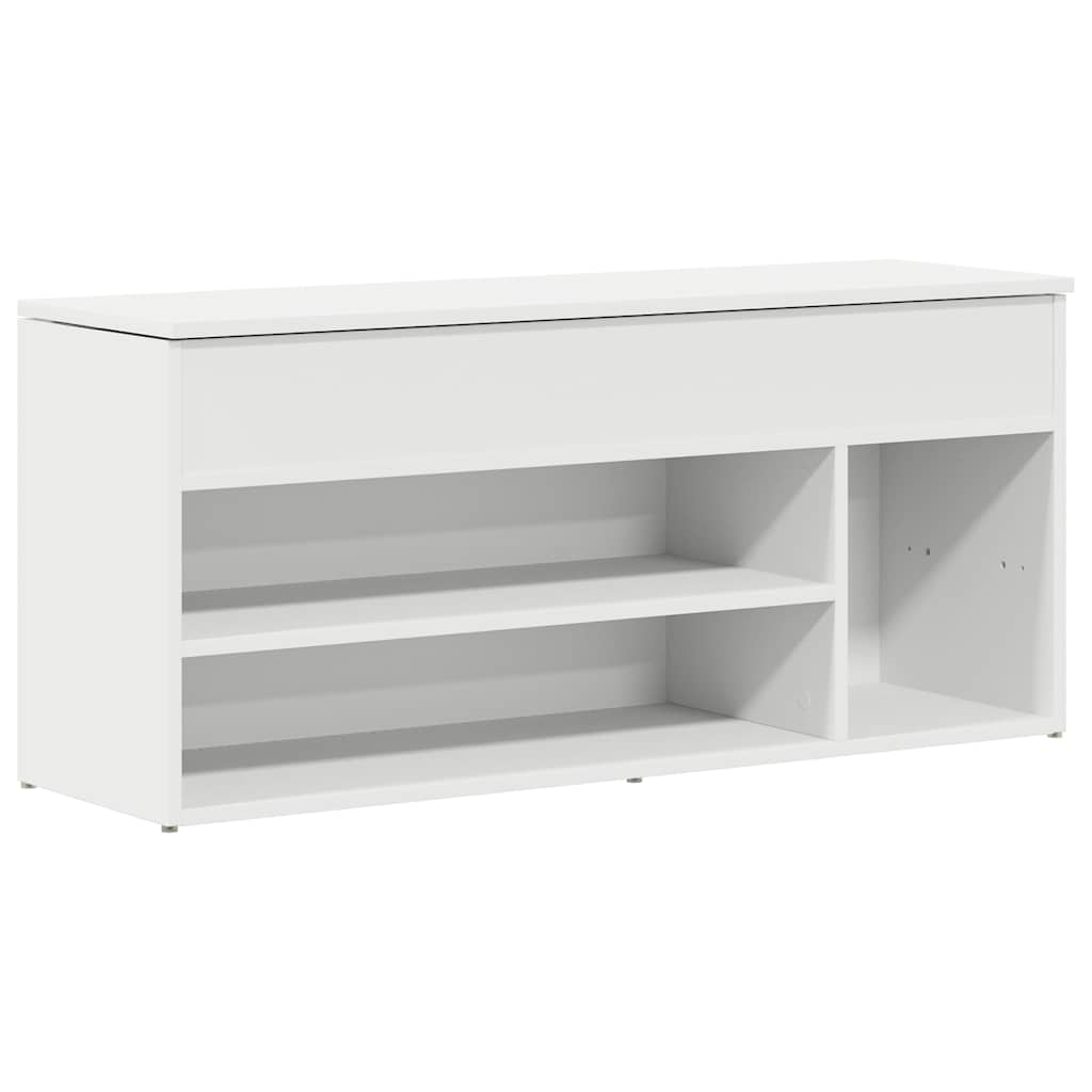 vidaXL Bancă de pantofi, alb, 102x30,5x45 cm, lemn prelucrat vidaXL Bancă de pantofi, alb, 102x30,5x45 cm, lemn prelucrat