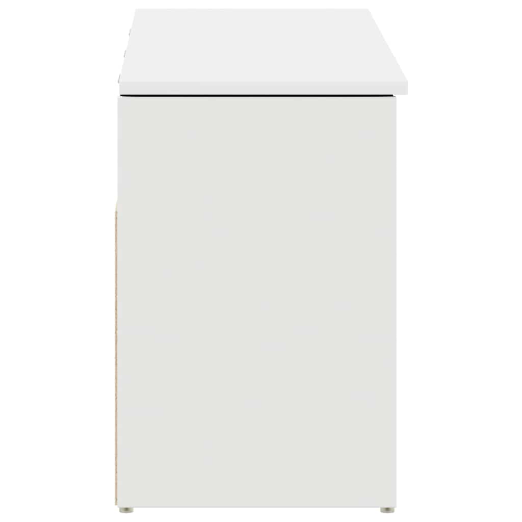 vidaXL Bancă de pantofi, alb, 102x30,5x45 cm, lemn prelucrat vidaXL Bancă de pantofi, alb, 102x30,5x45 cm, lemn prelucrat