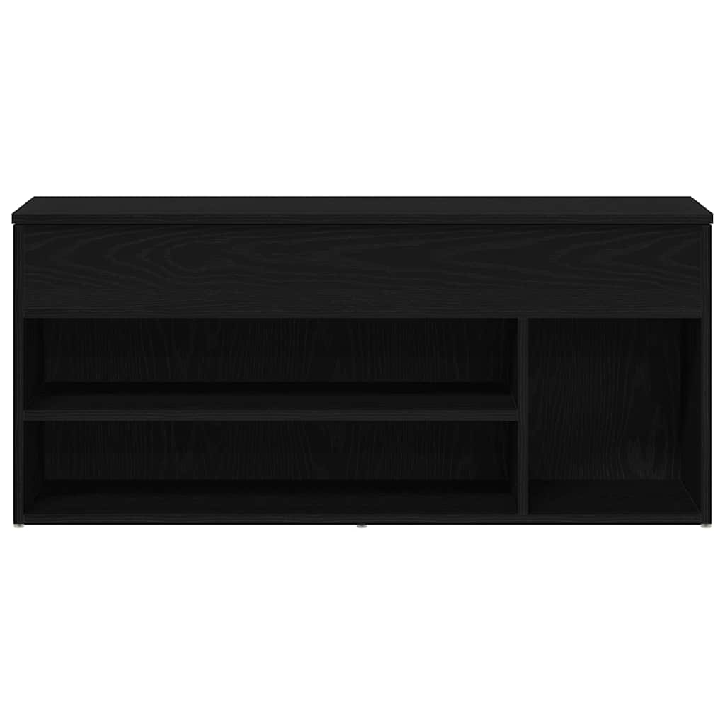 vidaXL Bancă de pantofi Stejar negru 102x30,5x45 cm Lemn prelucrat vidaXL Bancă de pantofi Stejar negru 102x30,5x45 cm Lemn prelucrat