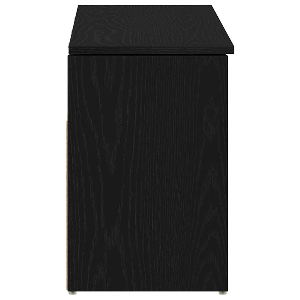 vidaXL Bancă de pantofi Stejar negru 102x30,5x45 cm Lemn prelucrat vidaXL Bancă de pantofi Stejar negru 102x30,5x45 cm Lemn prelucrat