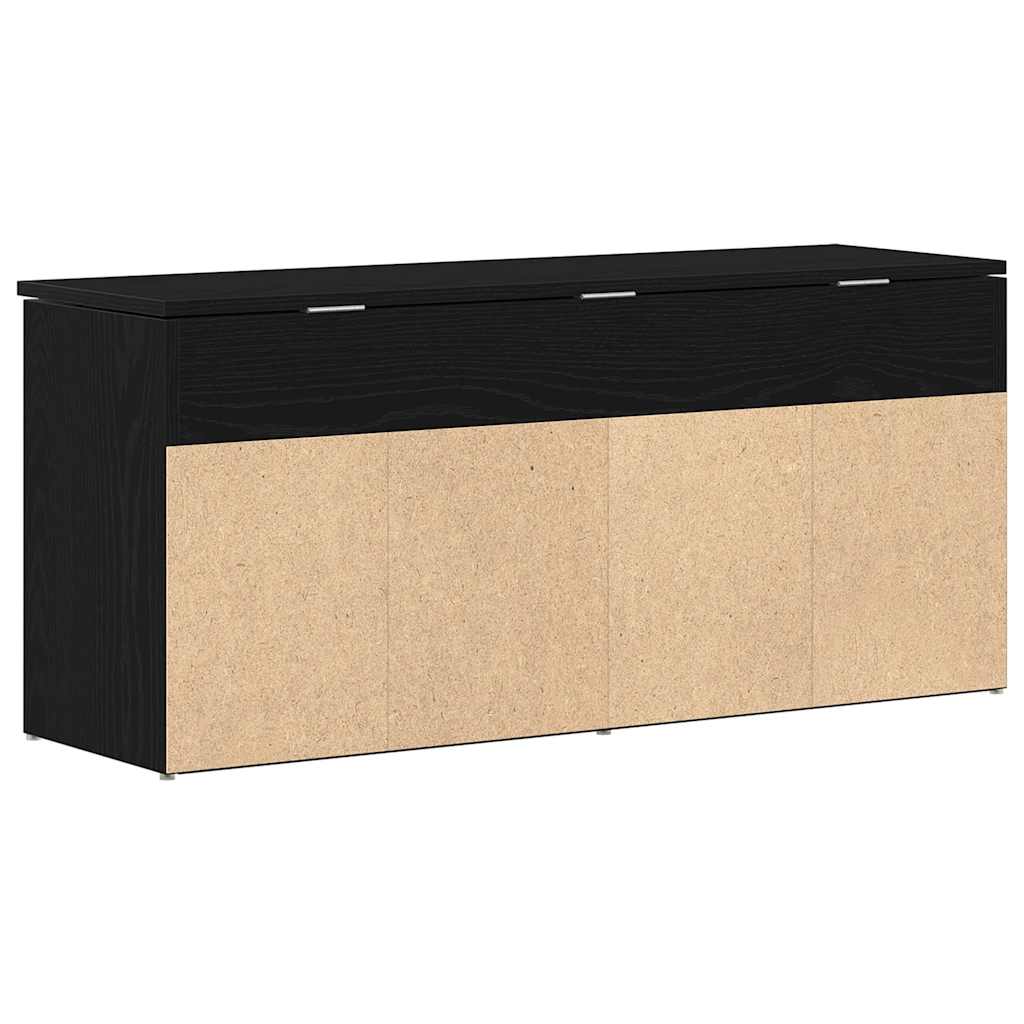 vidaXL Bancă de pantofi Stejar negru 102x30,5x45 cm Lemn prelucrat vidaXL Bancă de pantofi Stejar negru 102x30,5x45 cm Lemn prelucrat