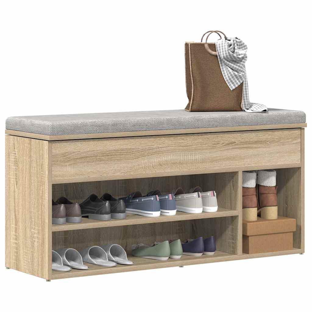 vidaXL Bancă de pantofi Stejar Sonoma 102x30,5x45 cm Lemn prelucrat vidaXL Bancă de pantofi Stejar Sonoma 102x30,5x45 cm Lemn prelucrat