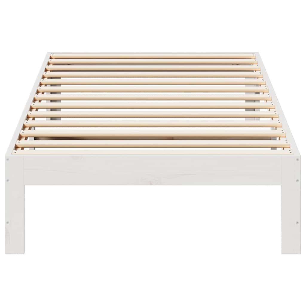 vidaXL Cadru de pat fără saltea, alb, 80x200 cm, lemn masiv de pin