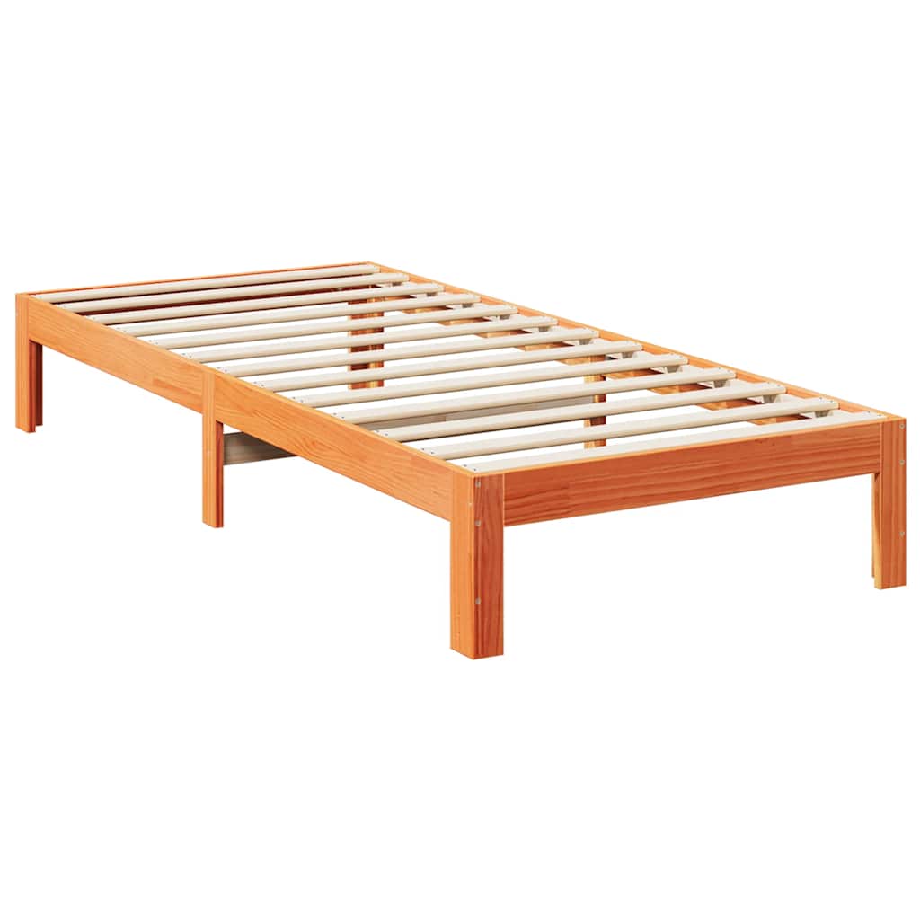 vidaXL Cadru de pat fără saltea maro ceruit 80x200 cm lemn masiv pin