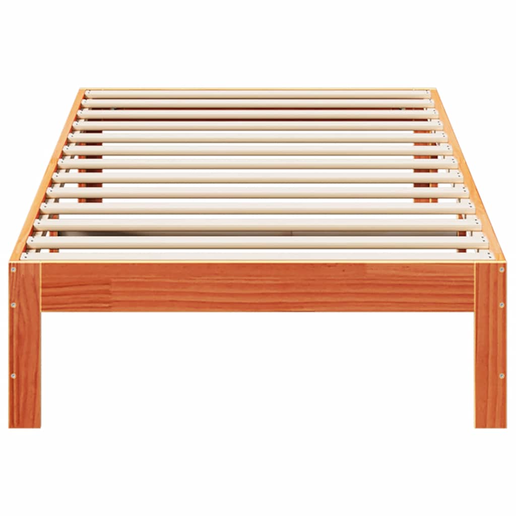 vidaXL Cadru de pat fără saltea maro ceruit 80x200 cm lemn masiv pin