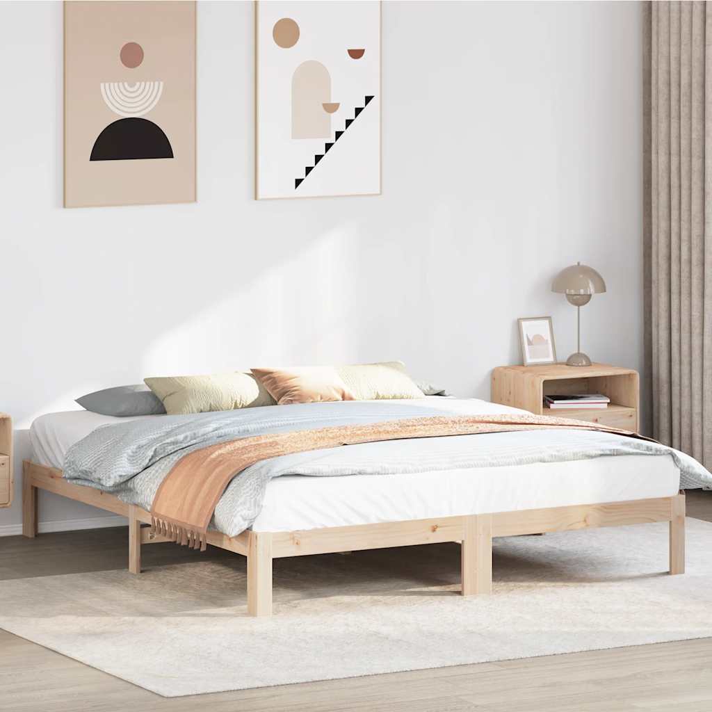 vidaXL Cadru de pat fără saltea, 160x200 cm, lemn masiv pin vidaXL Cadru de pat fără saltea, 160x200 cm, lemn masiv pin