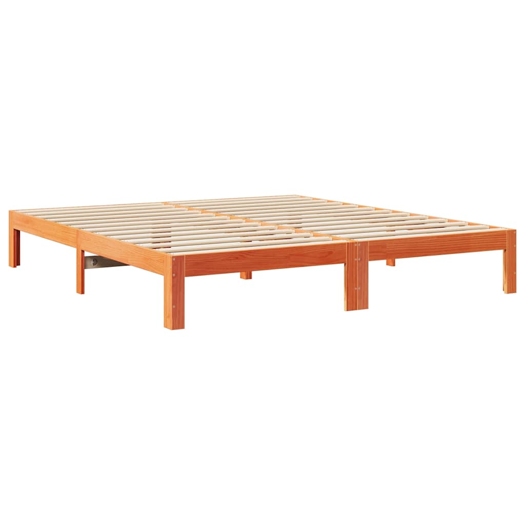 vidaXL Cadru de pat fără saltea, maro ceruit 180x200 cm lemn masiv pin