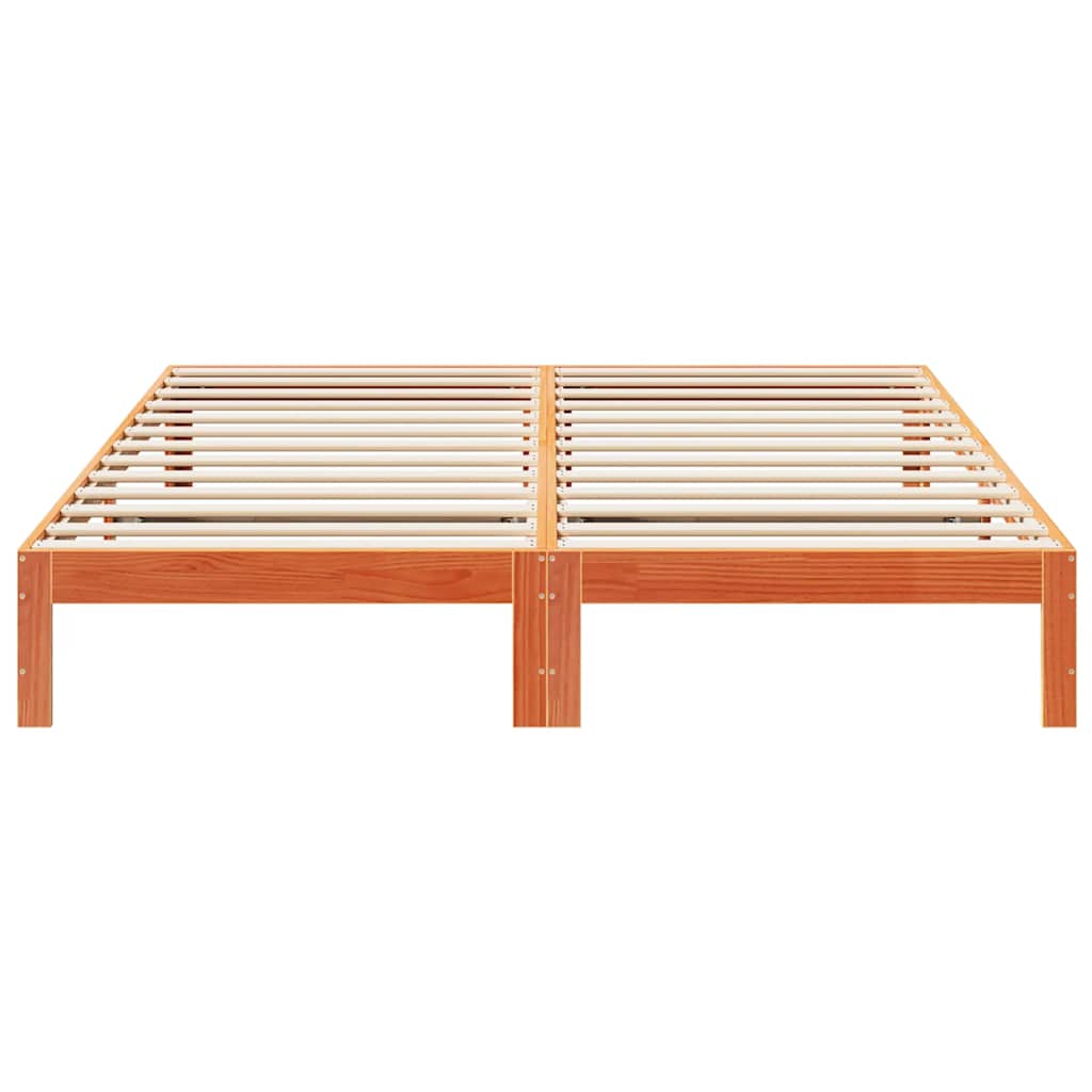 vidaXL Cadru de pat fără saltea, maro ceruit 180x200 cm lemn masiv pin