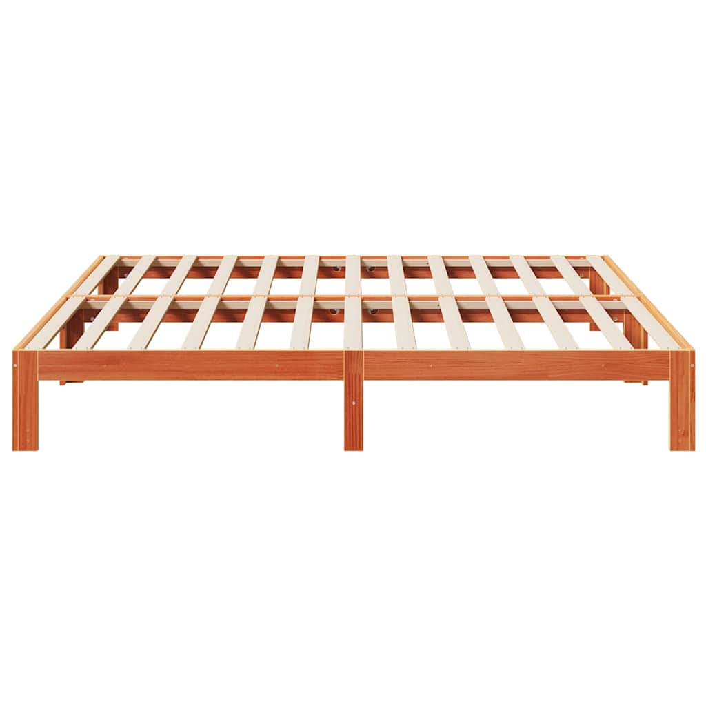 vidaXL Cadru de pat fără saltea, maro ceruit 180x200 cm lemn masiv pin