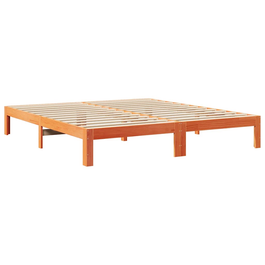 vidaXL Cadru de pat fără saltea, maro ceruit 180x200 cm lemn masiv pin