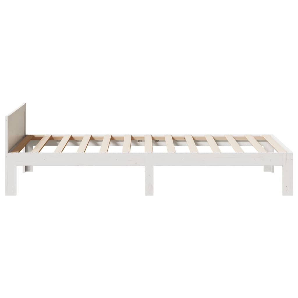 vidaXL Cadru de pat fără saltea, alb, 80x200 cm, lemn masiv de pin