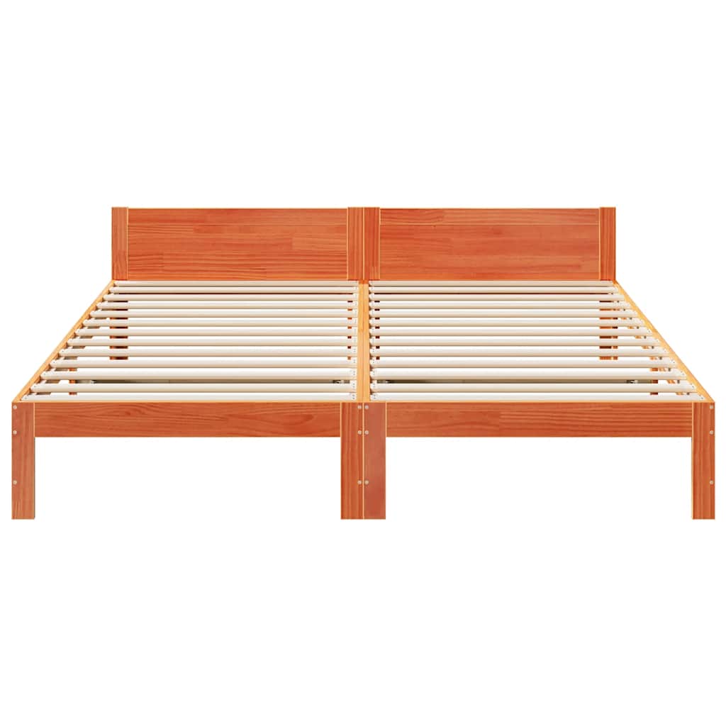 vidaXL Cadru de pat fără saltea, maro ceruit 180x200 cm lemn masiv pin