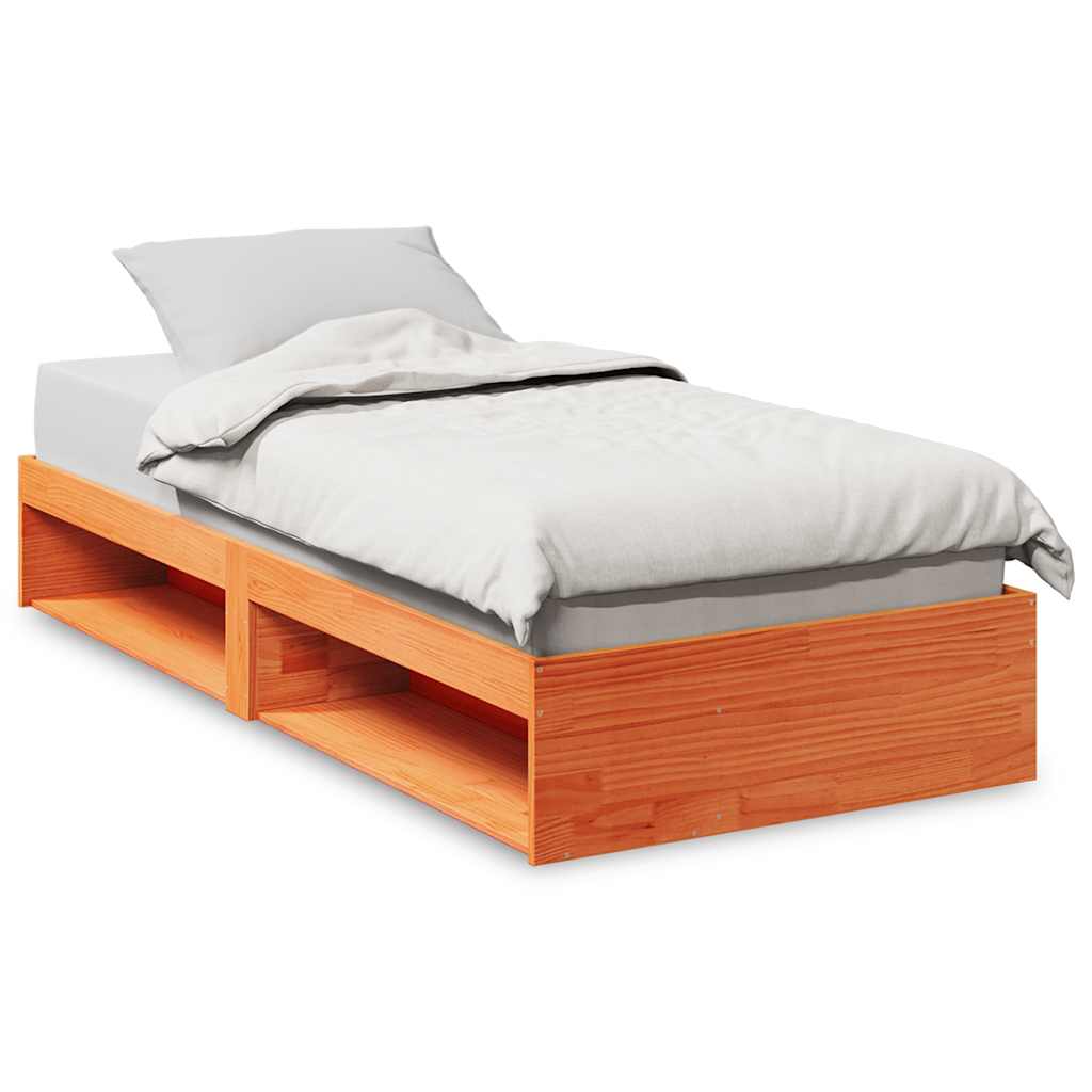 vidaXL Pat de zi fără saltea ceară maro 100x200 cm lemn masiv de pin vidaXL Pat de zi fără saltea ceară maro 100x200 cm lemn masiv de pin