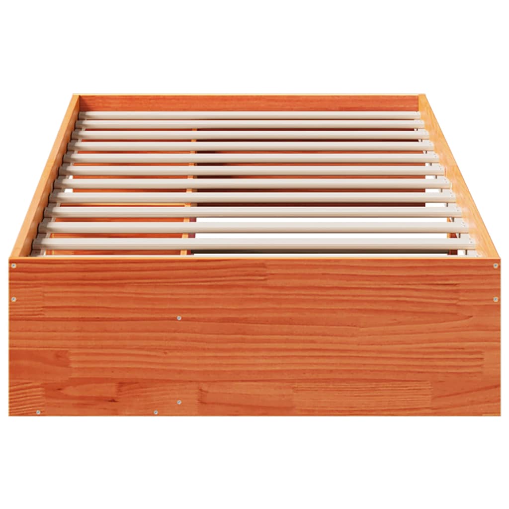 vidaXL Pat de zi fără saltea ceară maro 100x200 cm lemn masiv de pin vidaXL Pat de zi fără saltea ceară maro 100x200 cm lemn masiv de pin