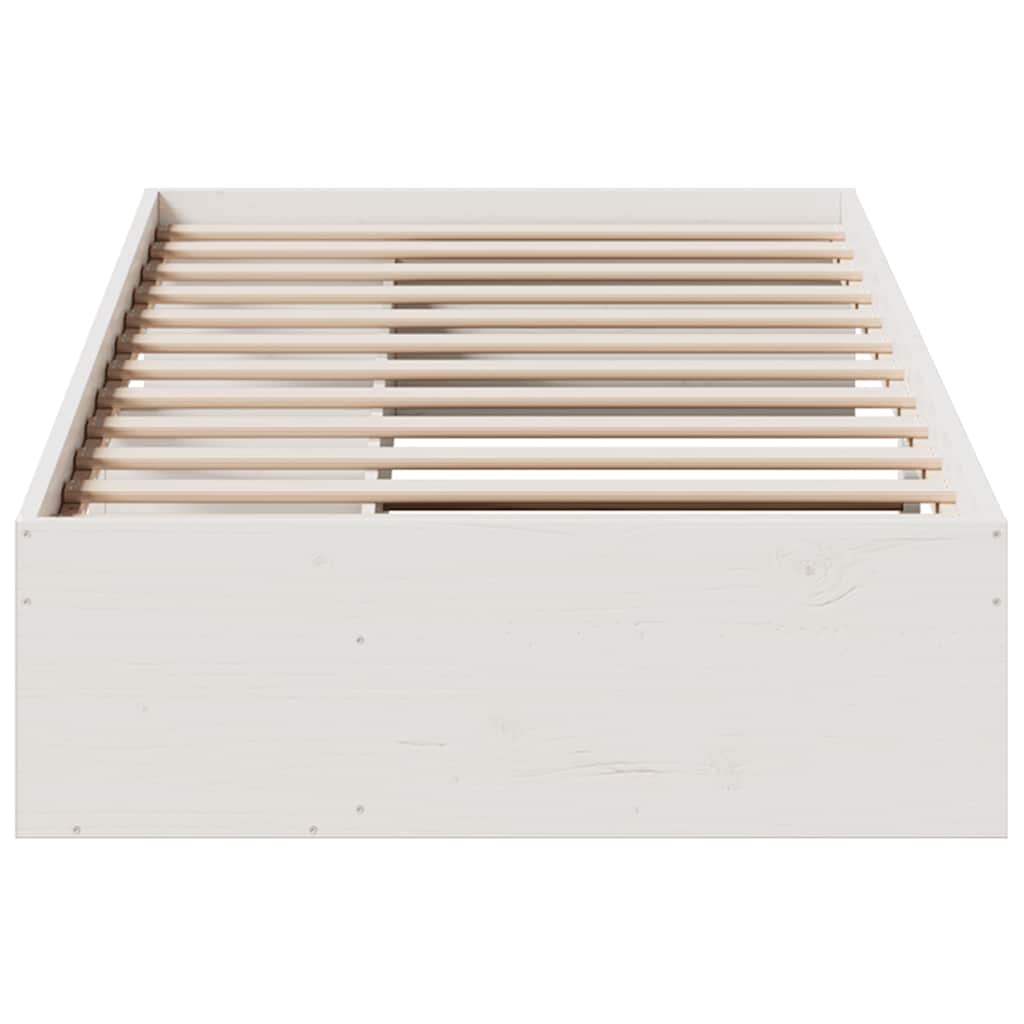 vidaXL Pat de zi fără saltea, alb, 80x200 cm, lemn masiv pin