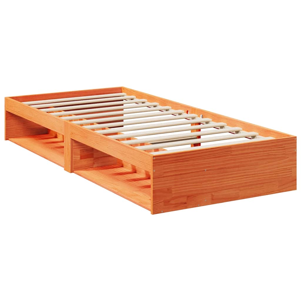 vidaXL Pat de zi fără saltea, maro ceruit, 90x190 cm, lemn masiv pin vidaXL Pat de zi fără saltea, maro ceruit, 90x190 cm, lemn masiv pin