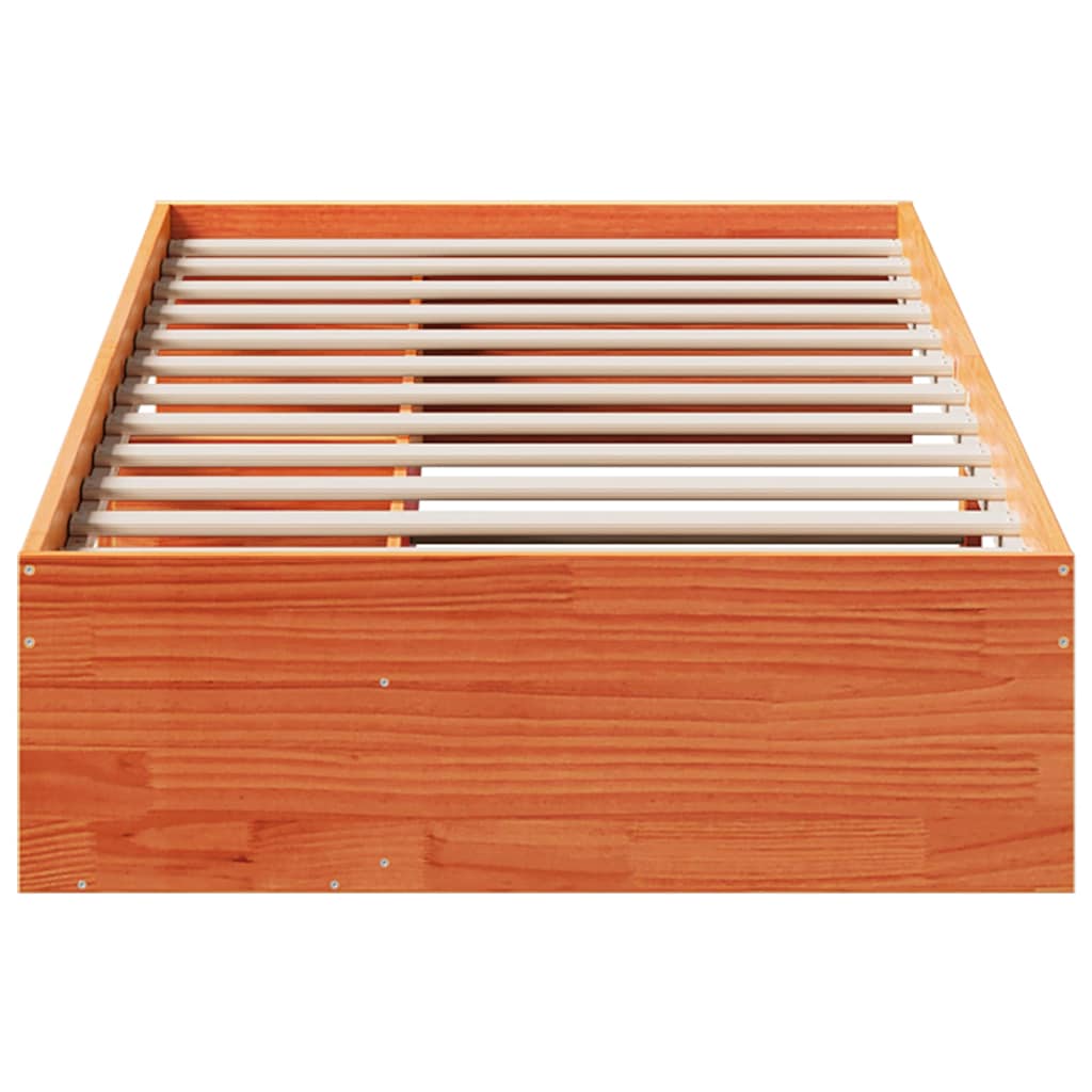 vidaXL Pat de zi fără saltea ceară maro 75x190 cm lemn masiv de pin