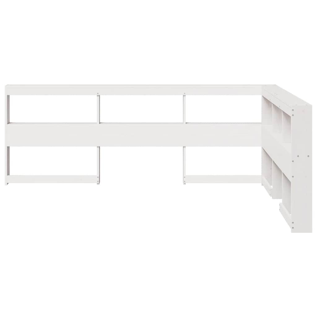 vidaXL Bibliotecă tăblie în formă de L, alb, 160 cm, lemn masiv de pin