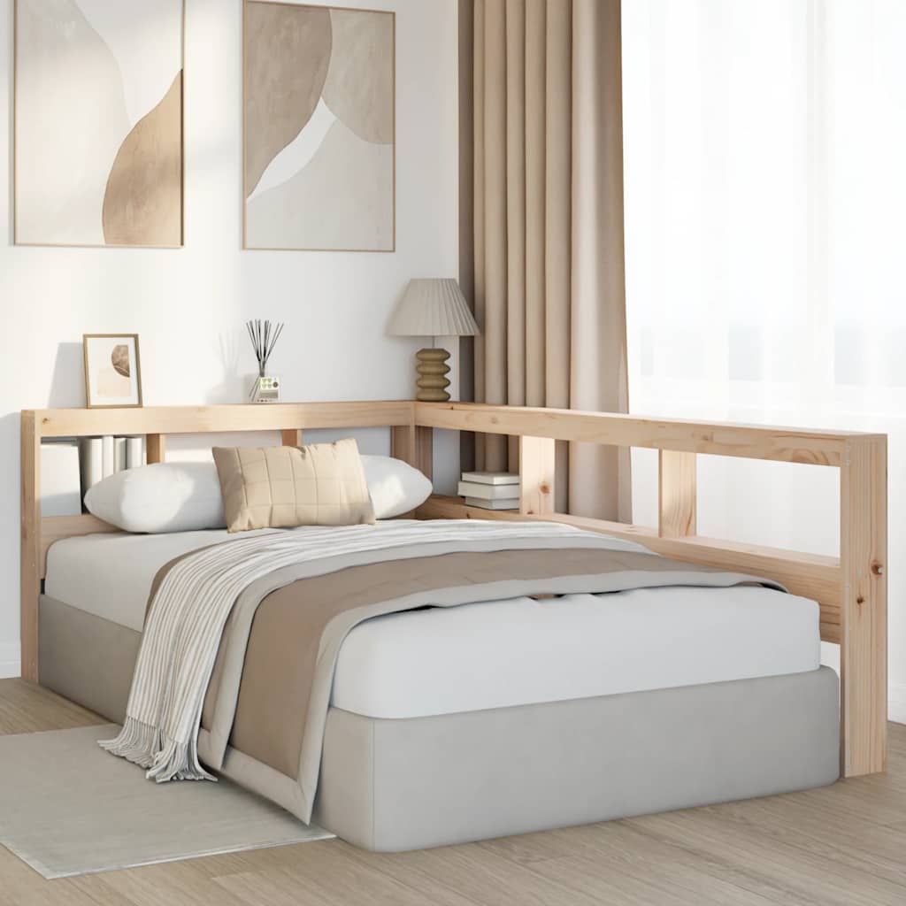 vidaXL Bibliotecă tăblie în formă de L, 130 cm, lemn masiv de pin