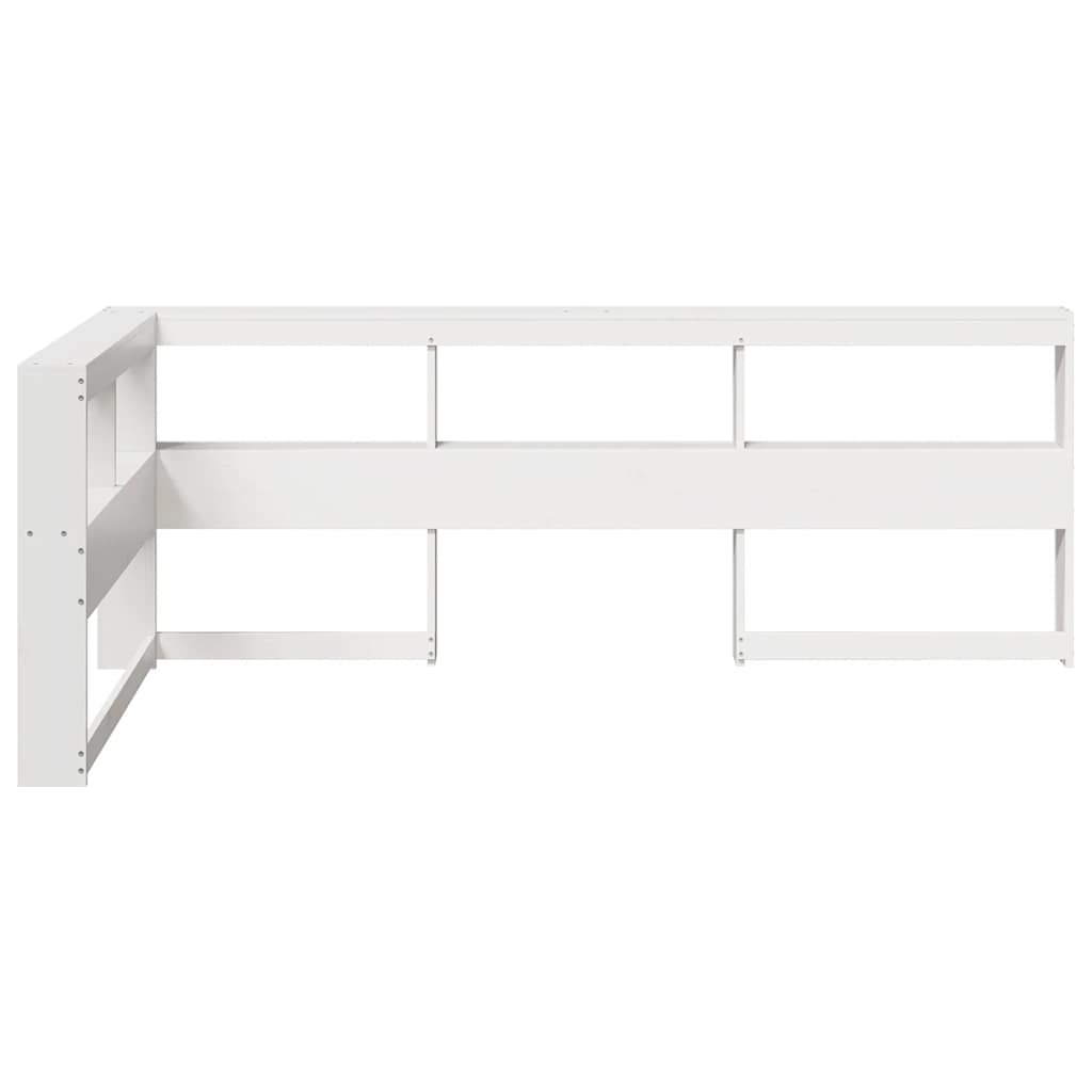 vidaXL Bibliotecă tăblie în formă de L, alb, 90 cm, lemn masiv de pin vidaXL Bibliotecă tăblie în formă de L, alb, 90 cm, lemn masiv de pin