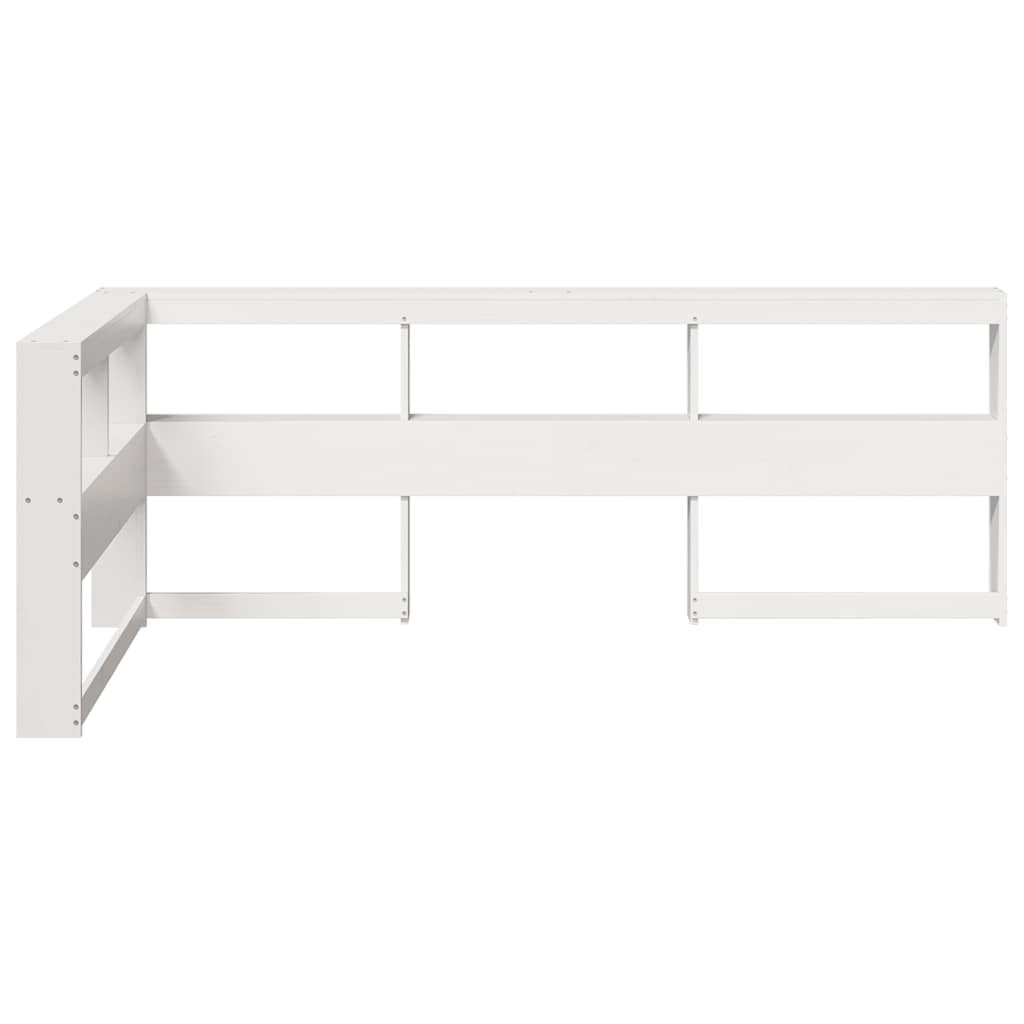 vidaXL Bibliotecă tăblie în formă de L, alb, 80 cm, lemn masiv de pin