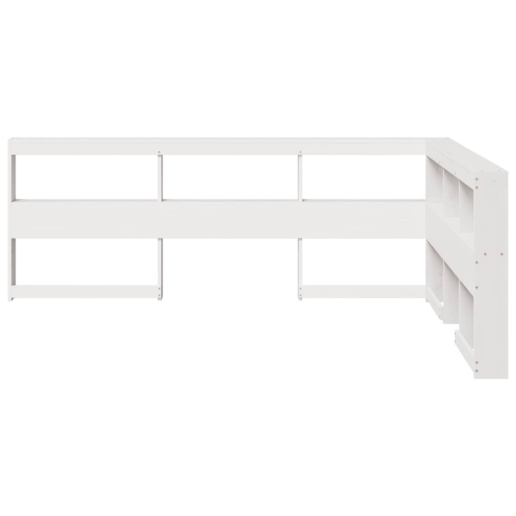vidaXL Bibliotecă tăblie în formă de L, alb, 140 cm, lemn masiv de pin vidaXL Bibliotecă tăblie în formă de L, alb, 140 cm, lemn masiv de pin