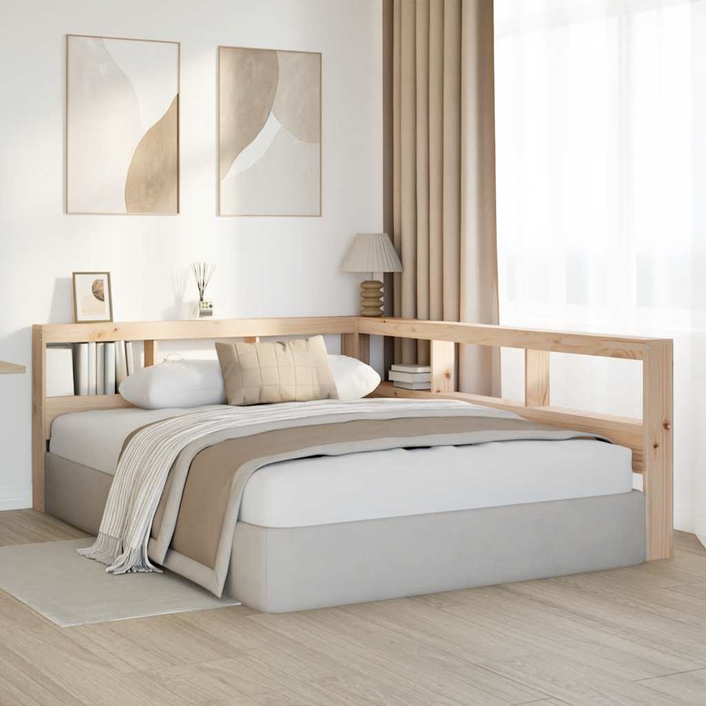 vidaXL Bibliotecă tăblie în formă de L 135 cm lemn masiv de pin