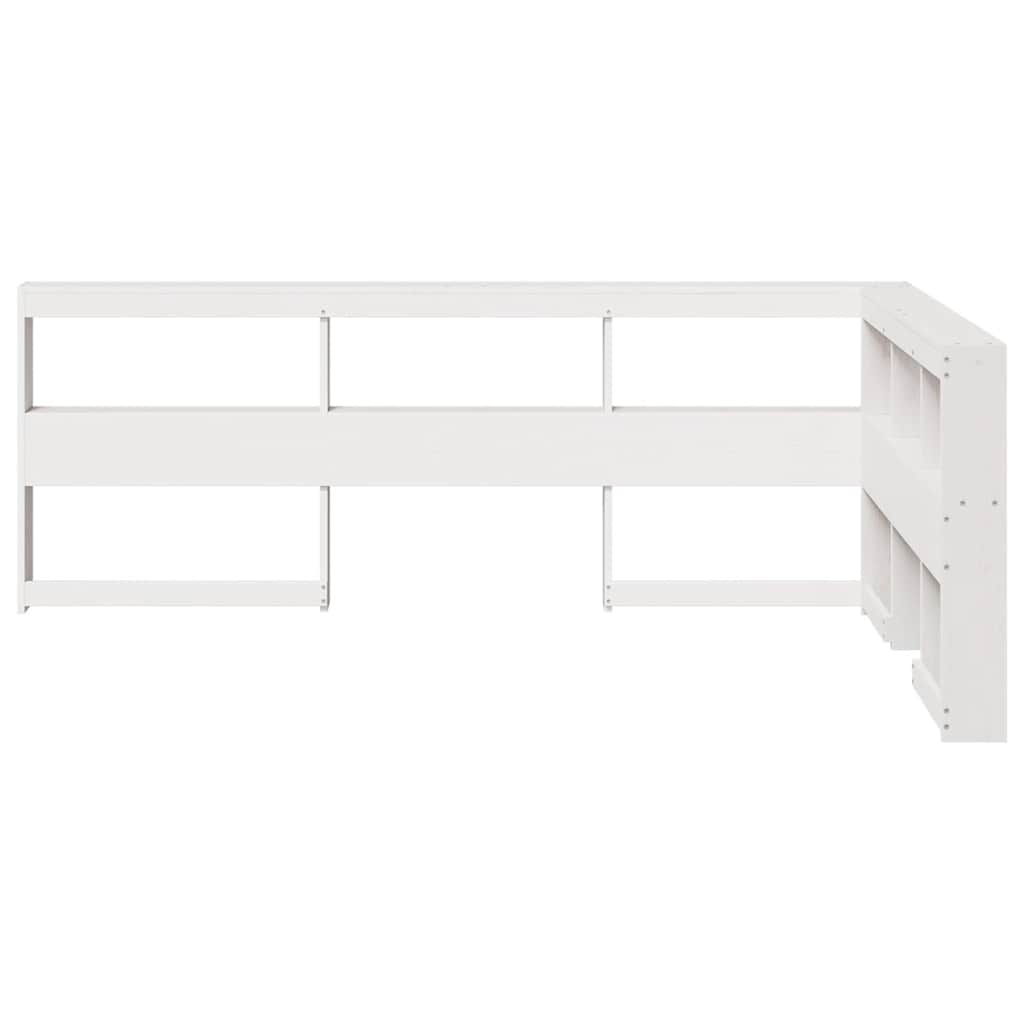 vidaXL Bibliotecă tăblie în formă de L, alb, 130 cm, lemn masiv de pin vidaXL Bibliotecă tăblie în formă de L, alb, 130 cm, lemn masiv de pin
