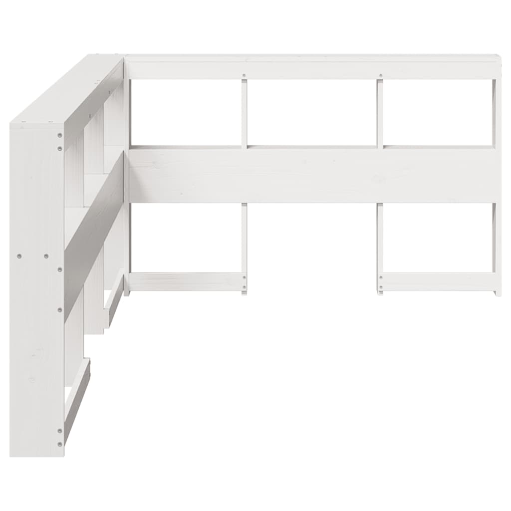vidaXL Bibliotecă tăblie în formă de L, alb, 130 cm, lemn masiv de pin vidaXL Bibliotecă tăblie în formă de L, alb, 130 cm, lemn masiv de pin
