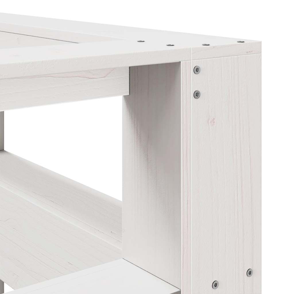 vidaXL Bibliotecă tăblie în formă de L, alb, 130 cm, lemn masiv de pin vidaXL Bibliotecă tăblie în formă de L, alb, 130 cm, lemn masiv de pin