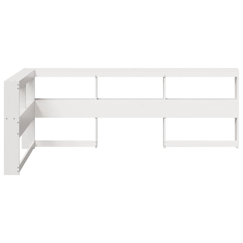 vidaXL Bibliotecă tăblie în formă de L, alb, 90 cm, lemn masiv de pin vidaXL Bibliotecă tăblie în formă de L, alb, 90 cm, lemn masiv de pin