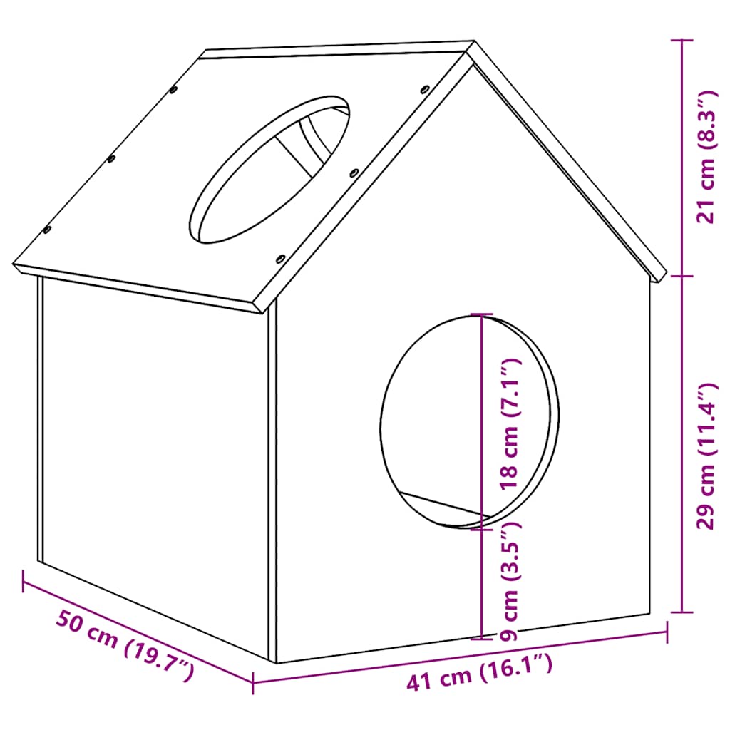 vidaXL Ceară pentru Casă pisici maro 41x50x50 cm Lemn masiv de pin vidaXL Ceară pentru Casă pisici maro 41x50x50 cm Lemn masiv de pin