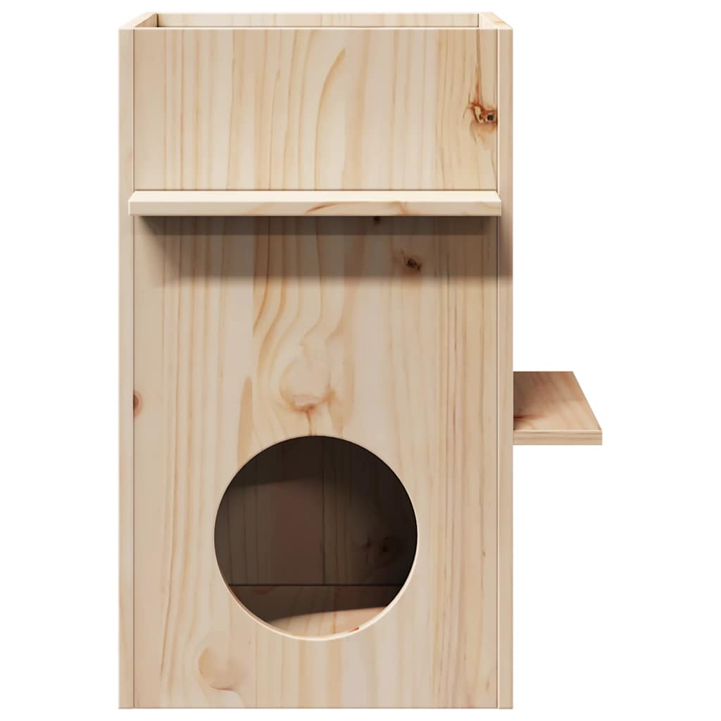 vidaXL Casă pentru pisici 43x43x60 cm din lemn masiv de pin