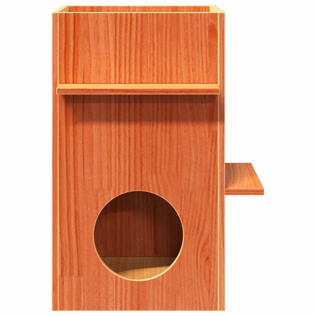 vidaXL Ceară pentru Casă pisici maro 43x43x60 cm Lemn masiv de pin vidaXL Ceară pentru Casă pisici maro 43x43x60 cm Lemn masiv de pin