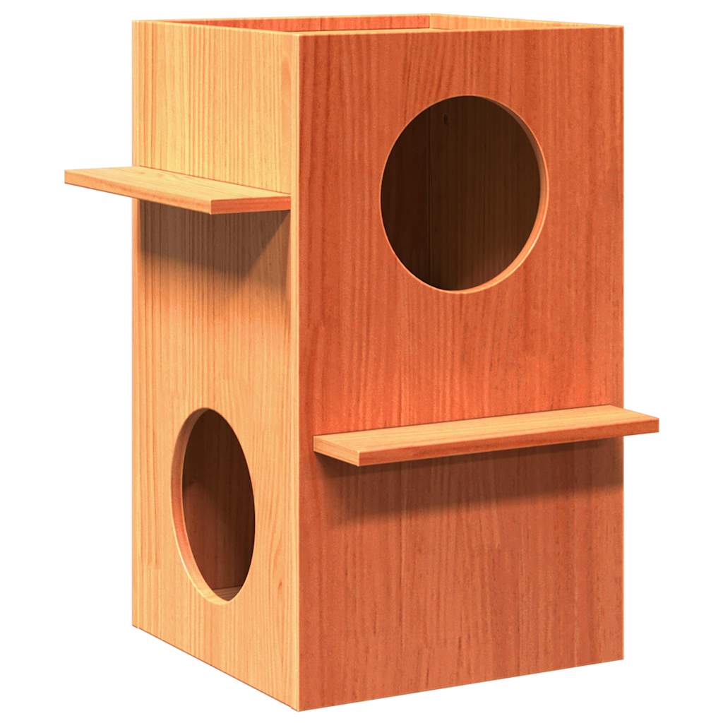 vidaXL Ceară pentru Casă pisici maro 43x43x60 cm Lemn masiv de pin vidaXL Ceară pentru Casă pisici maro 43x43x60 cm Lemn masiv de pin