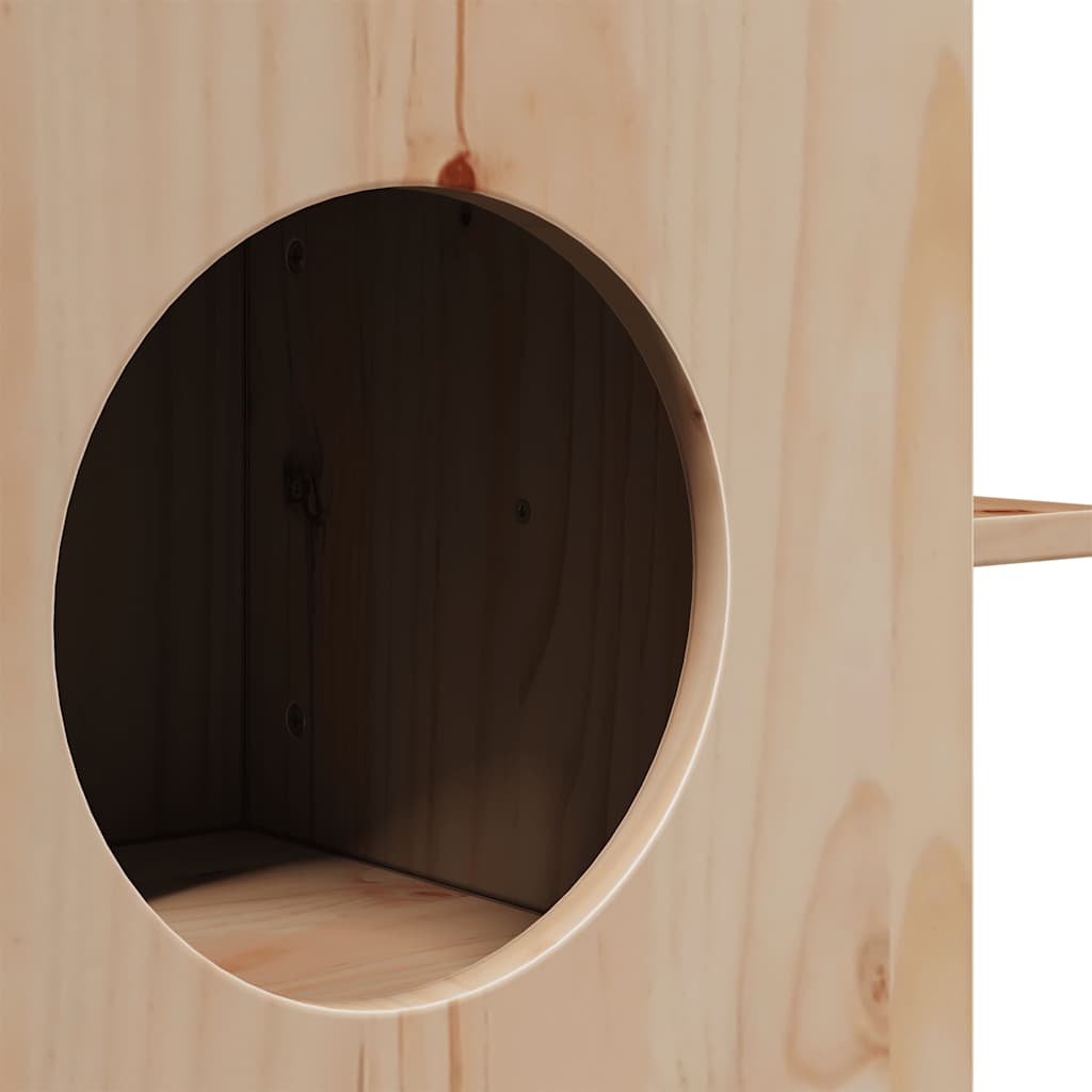 vidaXL Casă pentru pisici 51x35x30 cm din lemn masiv de pin vidaXL Casă pentru pisici 51x35x30 cm din lemn masiv de pin