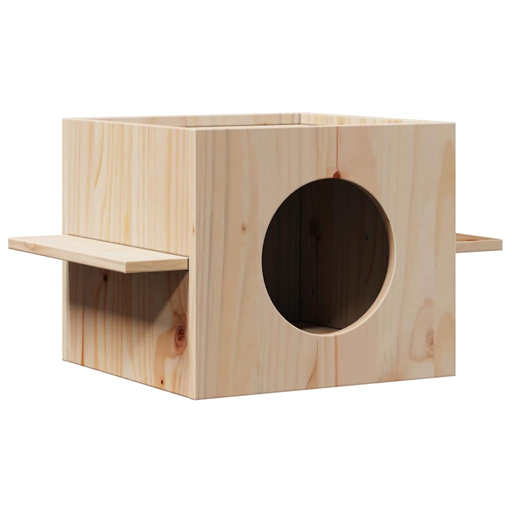 vidaXL Casă pentru pisici 51x35x30 cm din lemn masiv de pin vidaXL Casă pentru pisici 51x35x30 cm din lemn masiv de pin