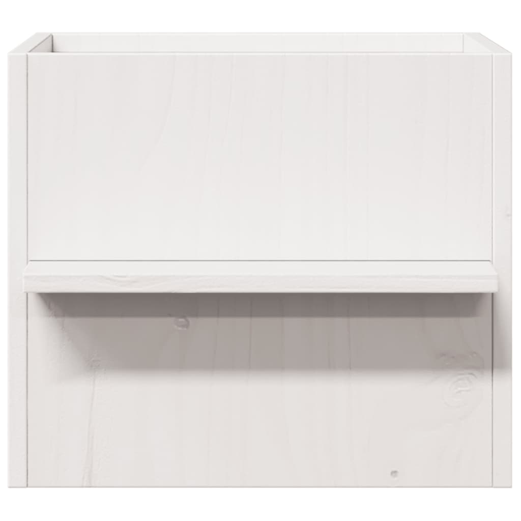 vidaXL Casă pentru pisici albă 51x35x30 cm din lemn masiv de pin