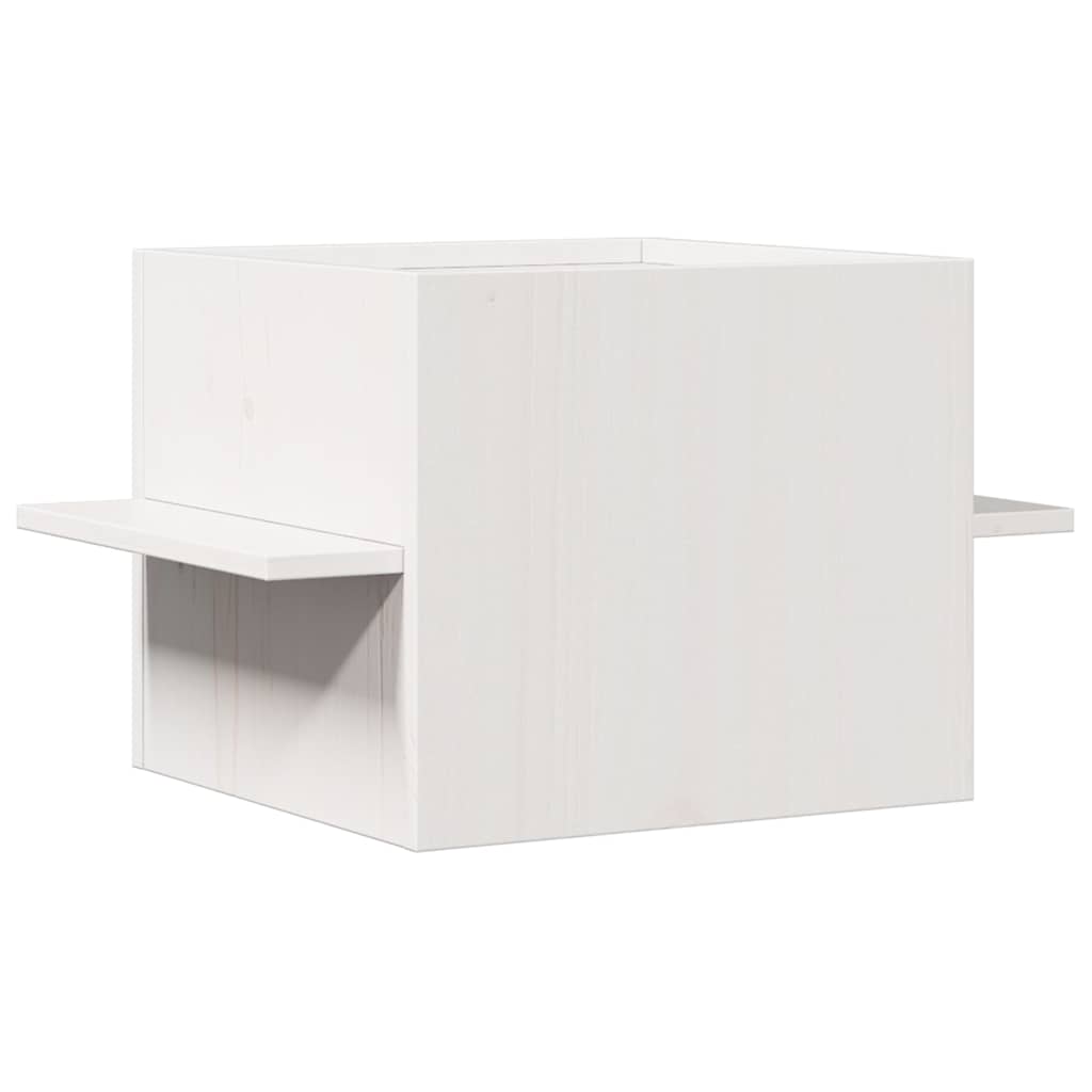 vidaXL Casă pentru pisici albă 51x35x30 cm din lemn masiv de pin