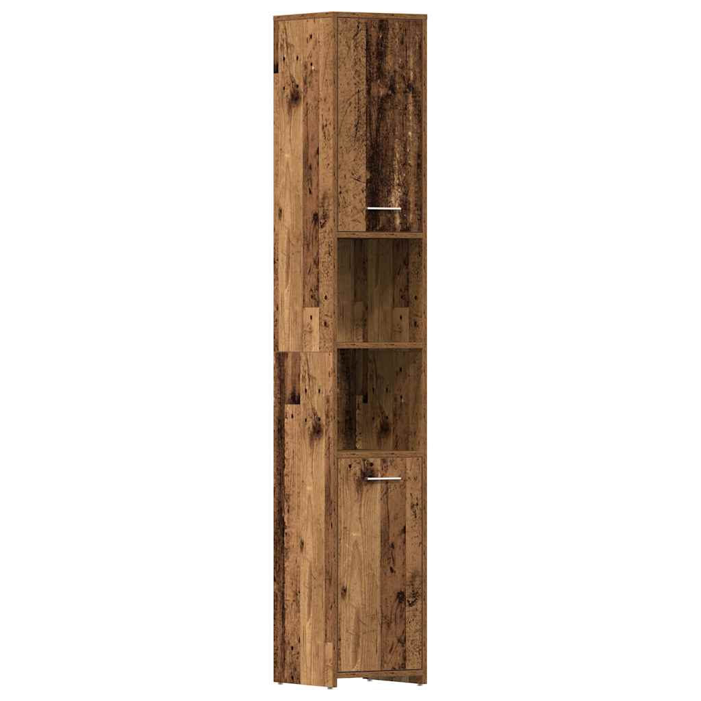 vidaXL Dulap de baie, Lemn vechi, 30x30x183,5 cm, PAL