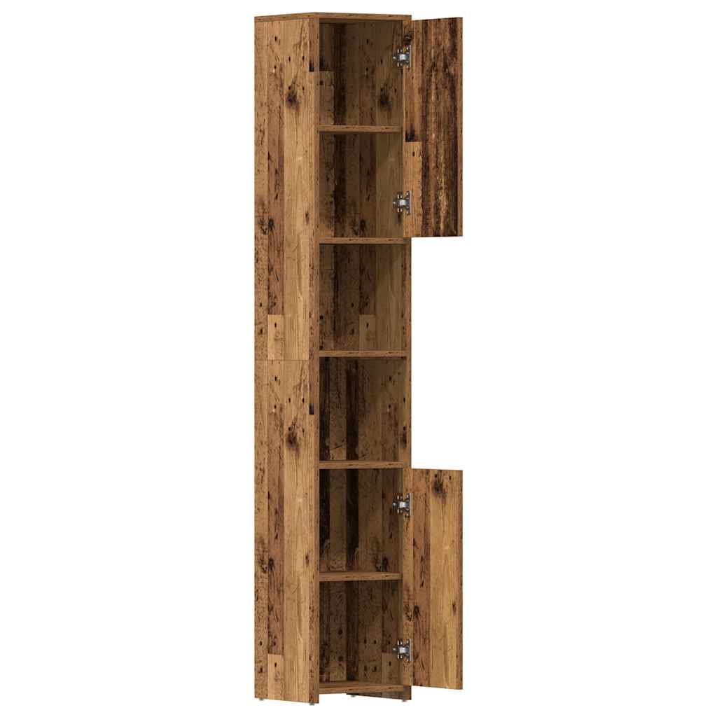 vidaXL Dulap de baie, Lemn vechi, 30x30x183,5 cm, PAL