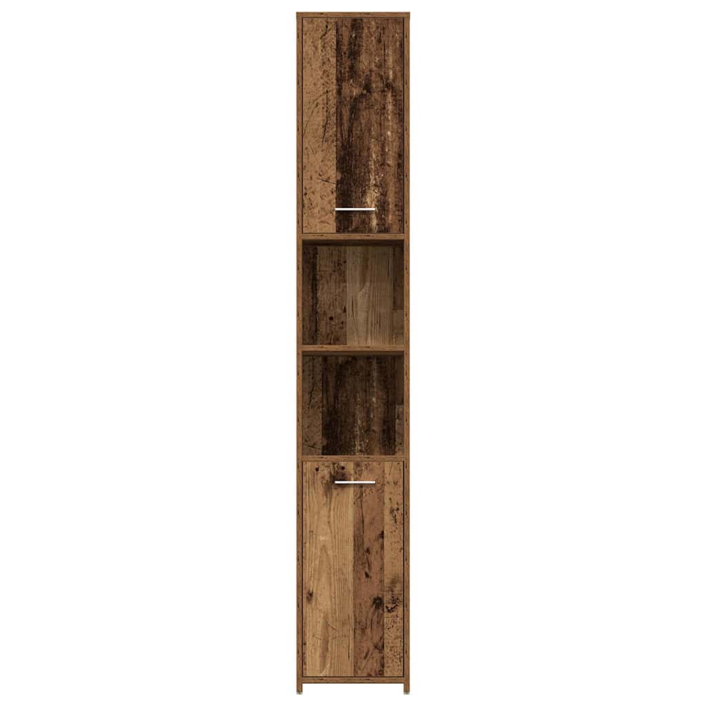 vidaXL Dulap de baie, Lemn vechi, 30x30x183,5 cm, PAL