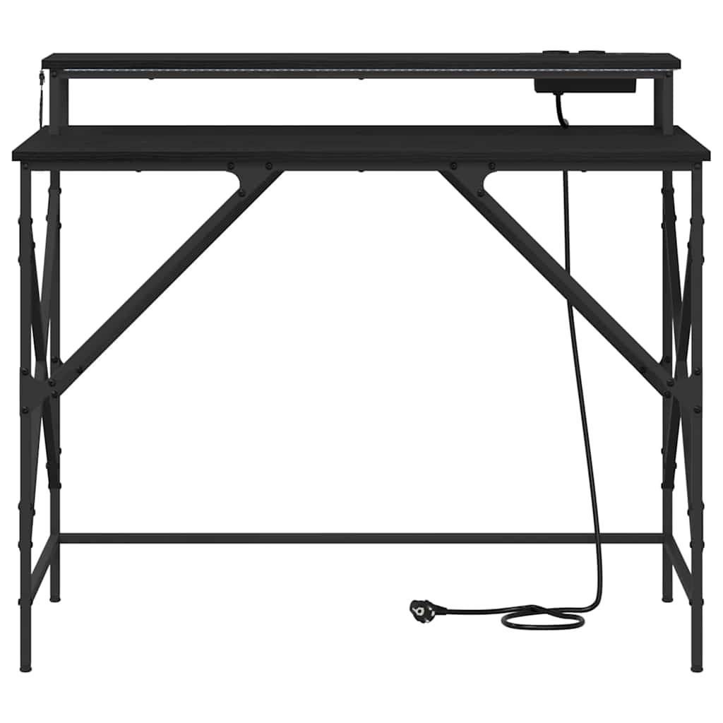 vidaXL Birou Stejar negru 100 x 50 x 86.5 cm Lemn compozit