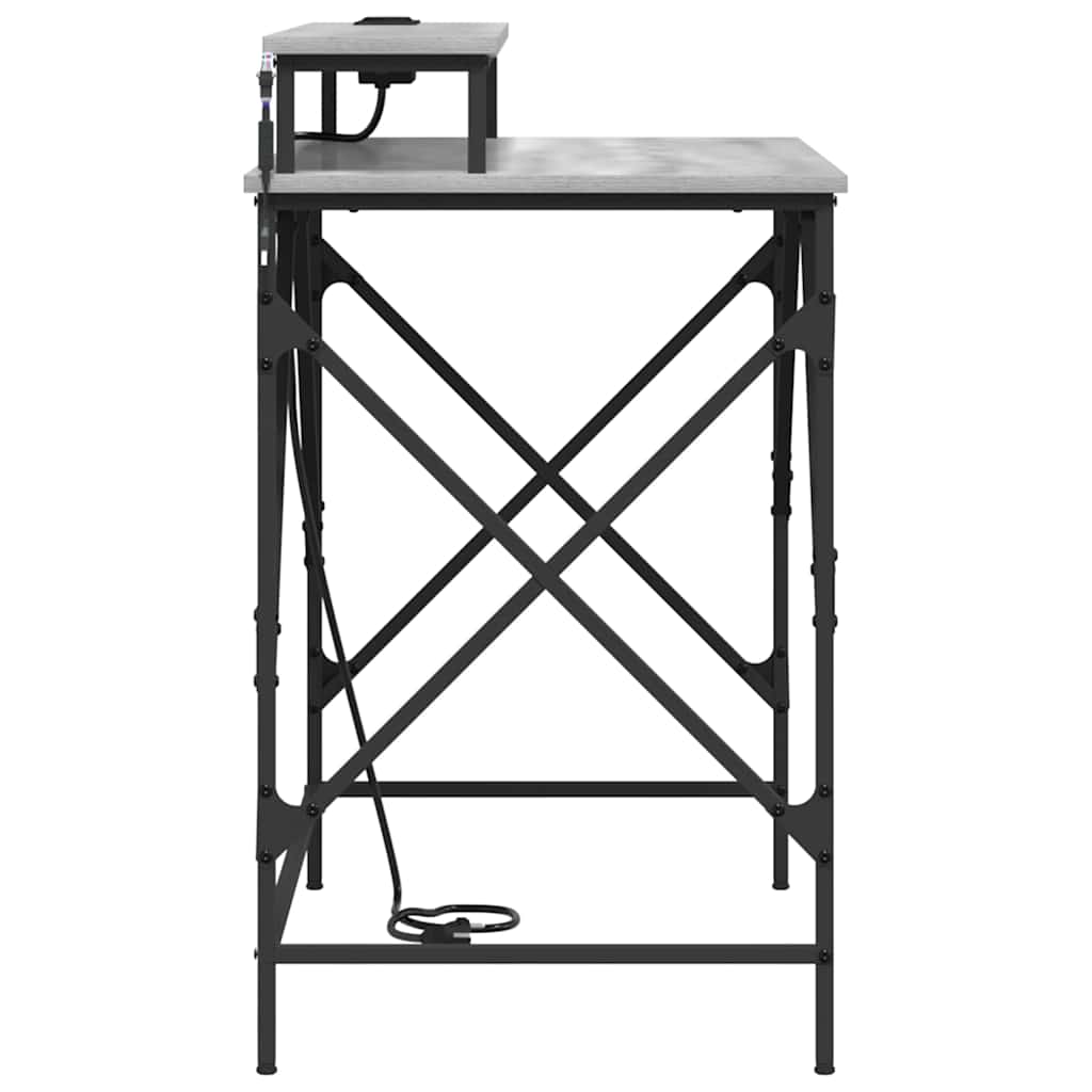 vidaXL Birou cu depozitare sonoma gri 100 x 50 x 86.5 cm Lemn compozit