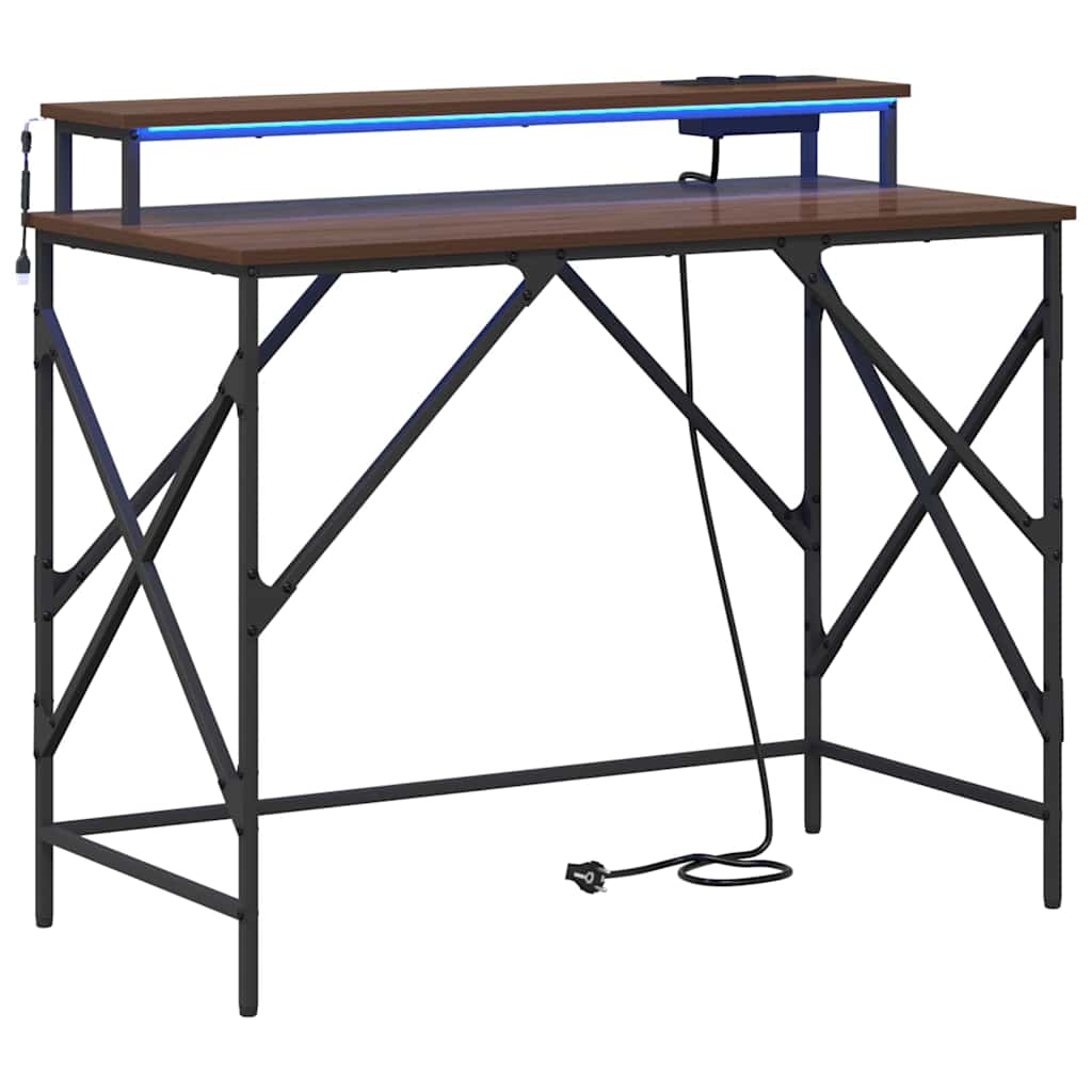 vidaXL Birou Stejar brun 100 x 50 x 86.5 cm Lemn compozit
