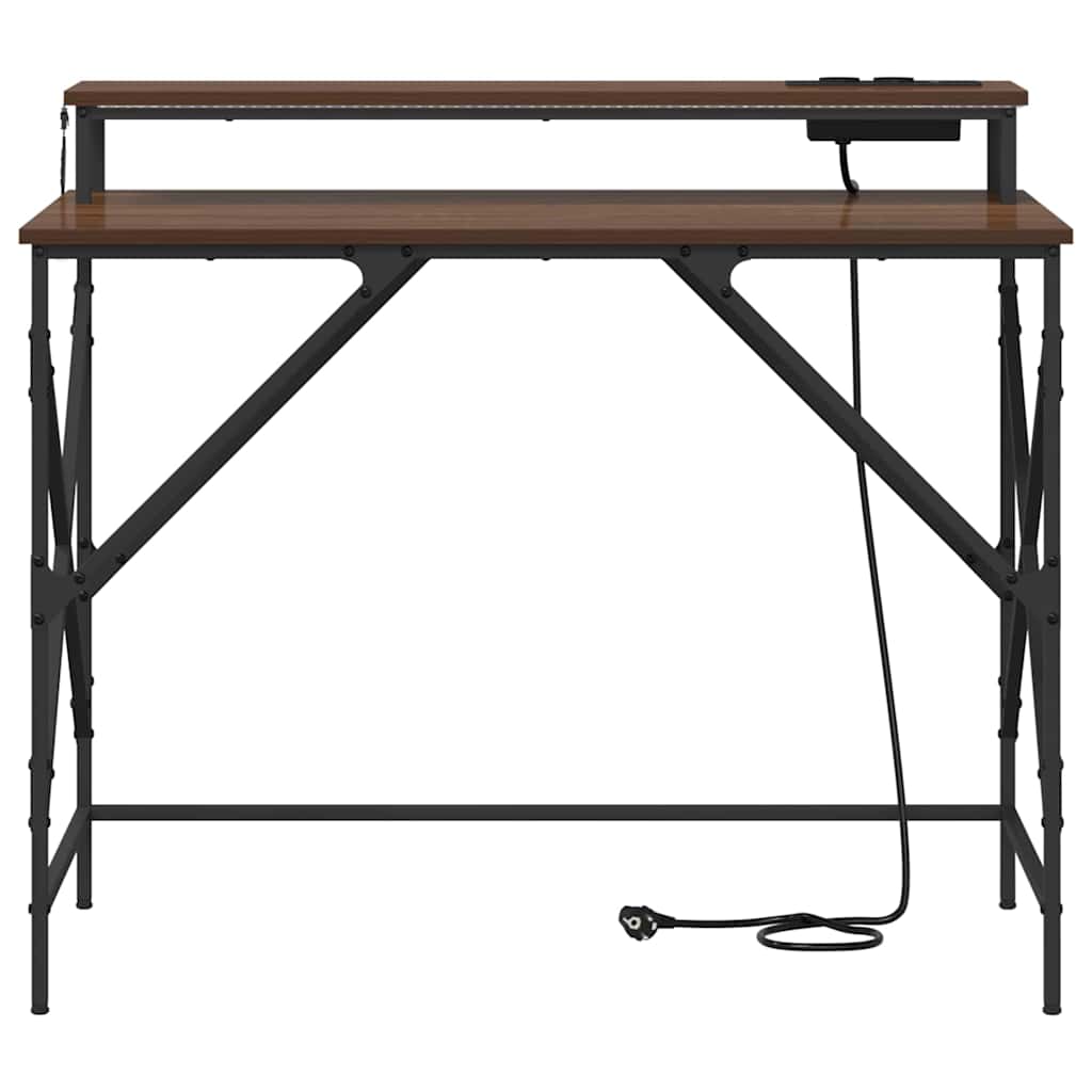 vidaXL Birou Stejar brun 100 x 50 x 86.5 cm Lemn compozit