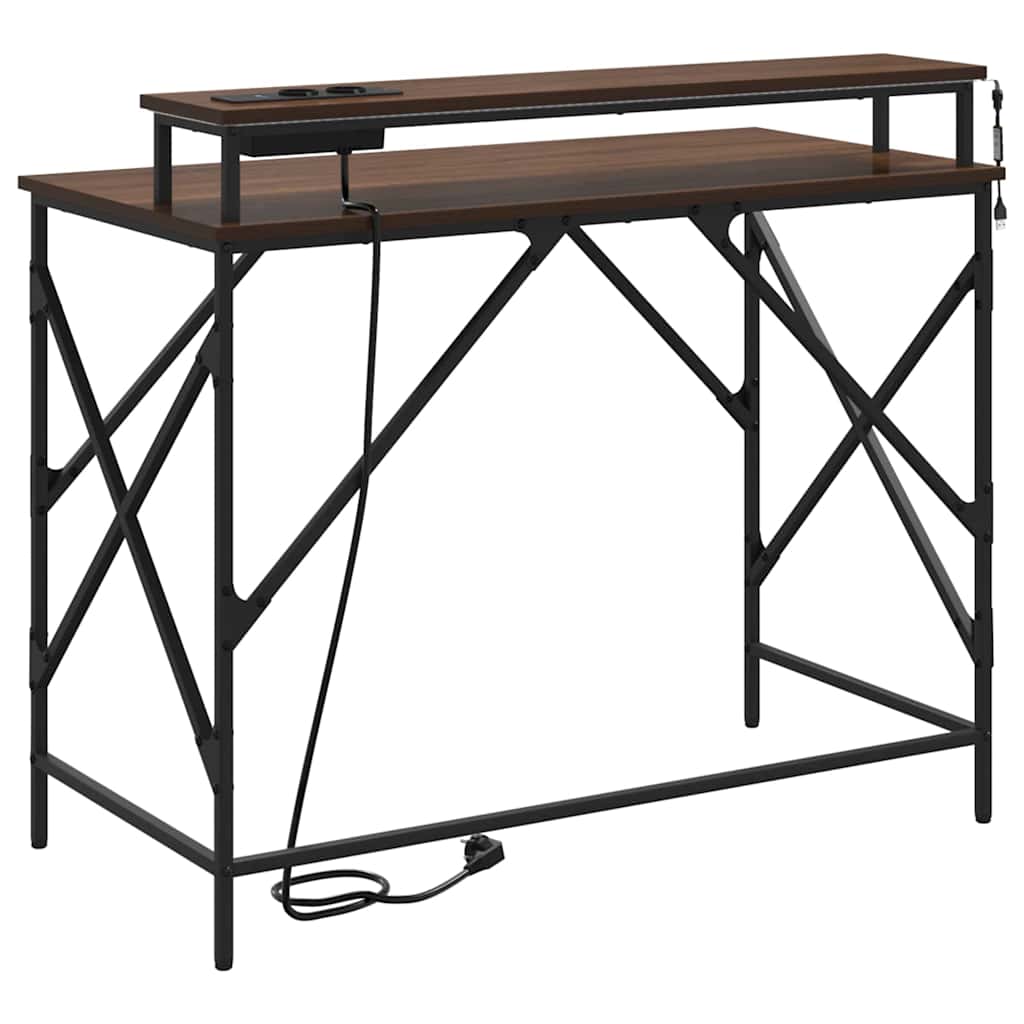 vidaXL Birou Stejar brun 100 x 50 x 86.5 cm Lemn compozit